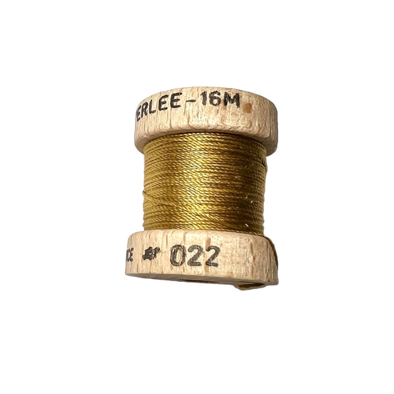 Au Ver A Soie- Soie Perlée- Dark Gold #2 Shades- 2 Spools 100% Silk Thread