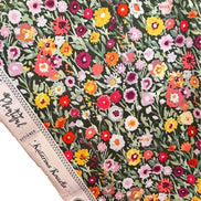 Orange, Red, Burgundy, Yellow, Lilac Floral Cotton Fabric- “Blooming Prairie Allium”- Art Gallery- 44