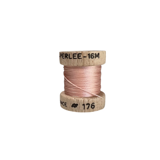 Au Ver A Soie- Soie Perlée- Peach #1 Shades- 3 Spools 100% Silk Thread