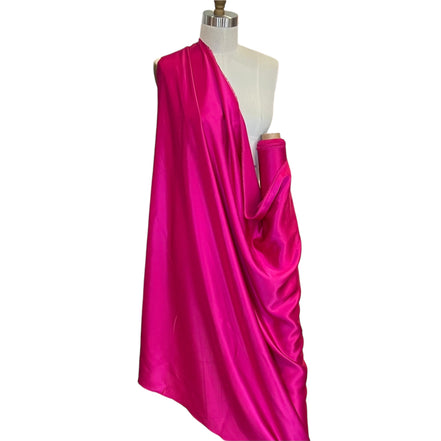 Hot Pink Pure Silk Charmeuse Fabric- 44” Wide- (370)