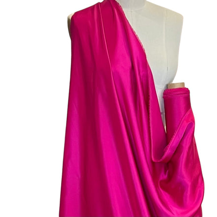 Hot Pink Pure Silk Charmeuse Fabric- 44” Wide- (370)