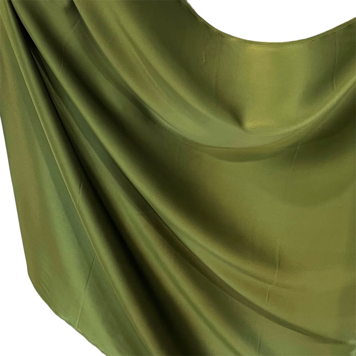 Dark Olive Green Pure Silk Charmeuse Fabric- 44” Wide- (366)