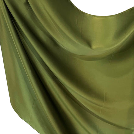 Dark Olive Green Pure Silk Charmeuse Fabric- 44” Wide- (366)