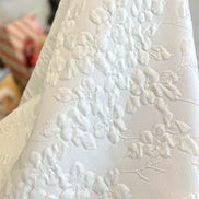 White Floral Silk Blend European Cloque Jacquard- 52” (1732)