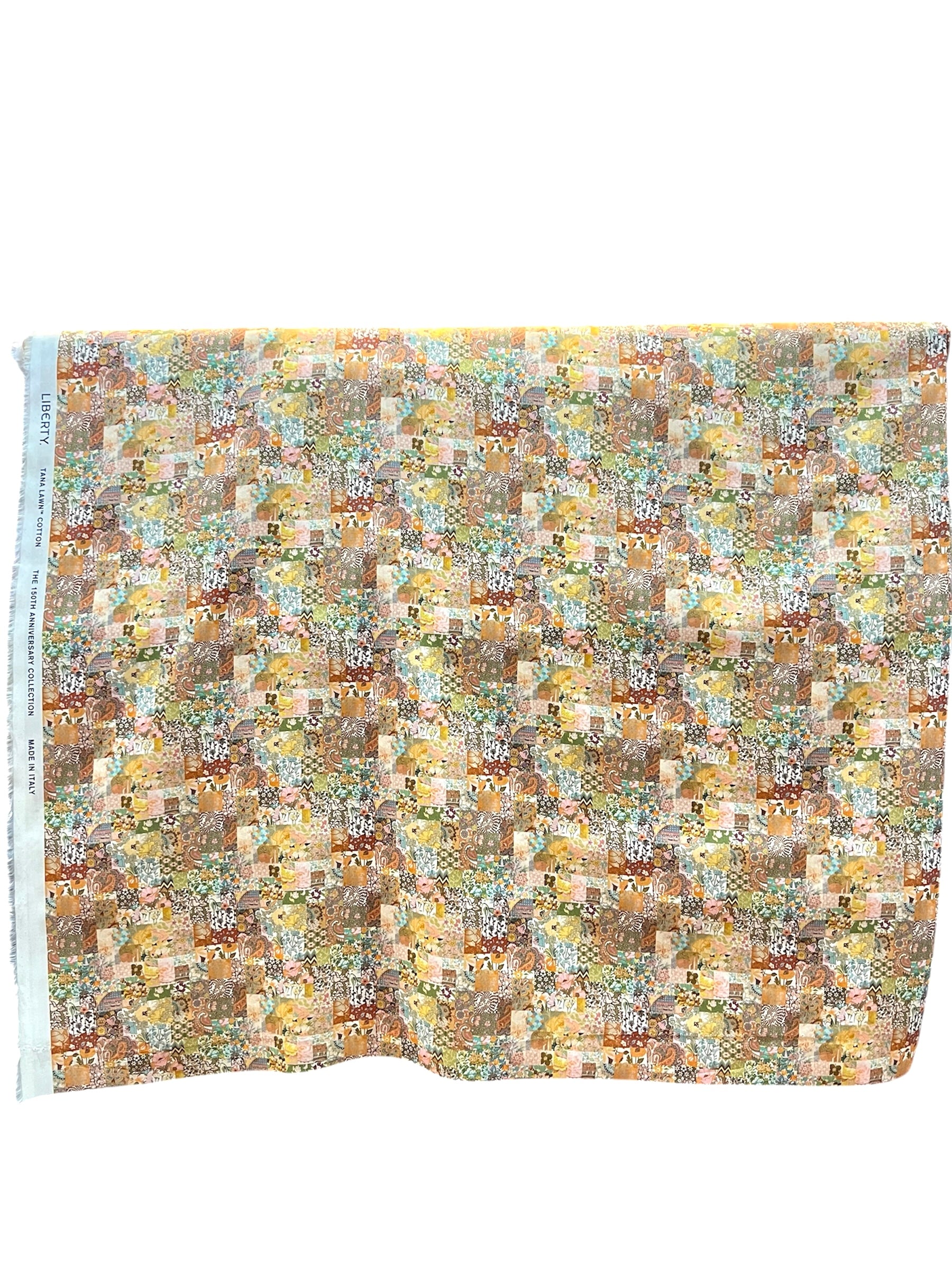 Liberty London- Archive Patchwork Tana Lawn Cotton- Blue, Yellow, Green, Orange- Pink