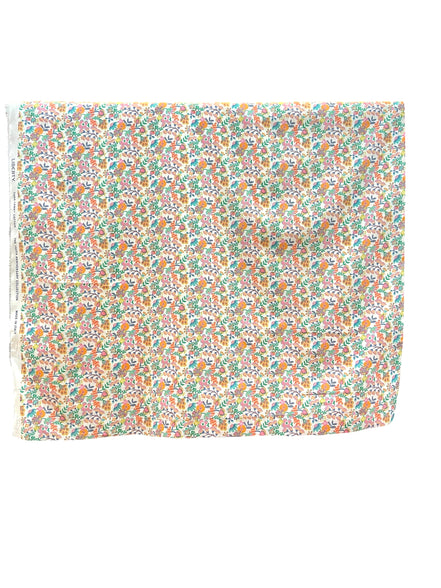 Liberty London- Phoebe Amelia Tana Lawn Cotton- Orange, Green, Pink, Teal, Yellow on White