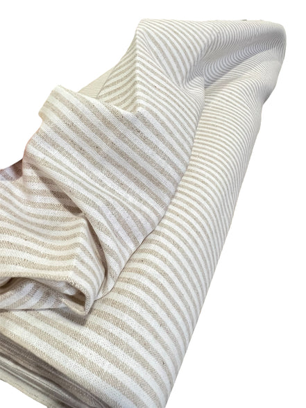 Essex Yarn Dyed Classic Wovens- Linen- Cotton Blend- “Natural”- Stripes- 43” Wide