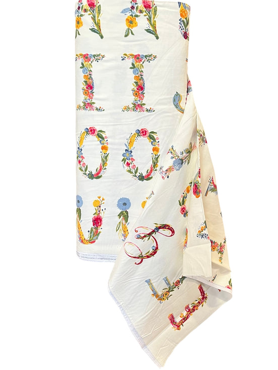 Letters on Cream- Joyeux Alphabet Panel- Cotton Flannel- AGF- Art Gallery Fabrics- 44” Wide