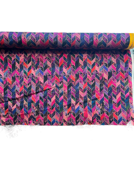 WINE from Golden Vibes- 100% Cotton- 44” Wide- Subtle Metallic- Hot Pink, Royal Blue, Purple