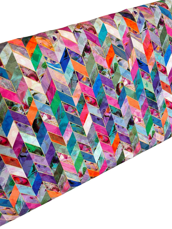LARKSPUR from Golden Vibes- 100% Cotton- 44” Wide- Subtle Metallic- Hot Pink, Green, Purple