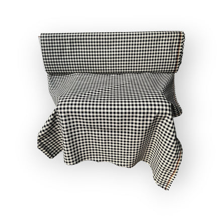 Sevenberry: Black, Off White Gingham Twill- Lightweight Cotton- 57” Wide- “Pepper”- SB-13110D13-188