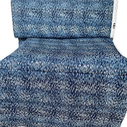 Navy Blue Print Cotton Fabric - “Linear Storm Kurai