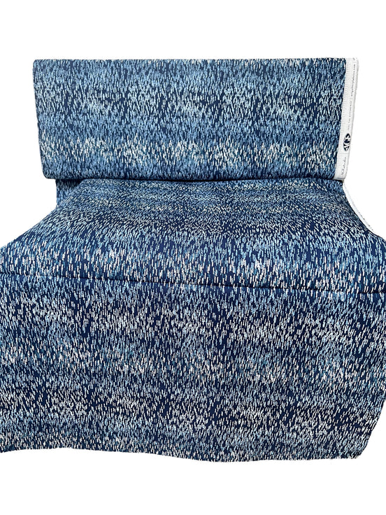 Navy Blue Print Cotton Fabric - “Linear Storm Kurai"- Art Gallery- AGF