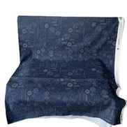 Navy Blue Sashiko Print Cotton Fabric - “Sashiko Craft Kurai