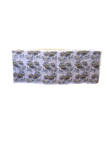 Purple, Chartreuse Floral on Pale Lilac- Silk Charmeuse- 53” Wide (1734)