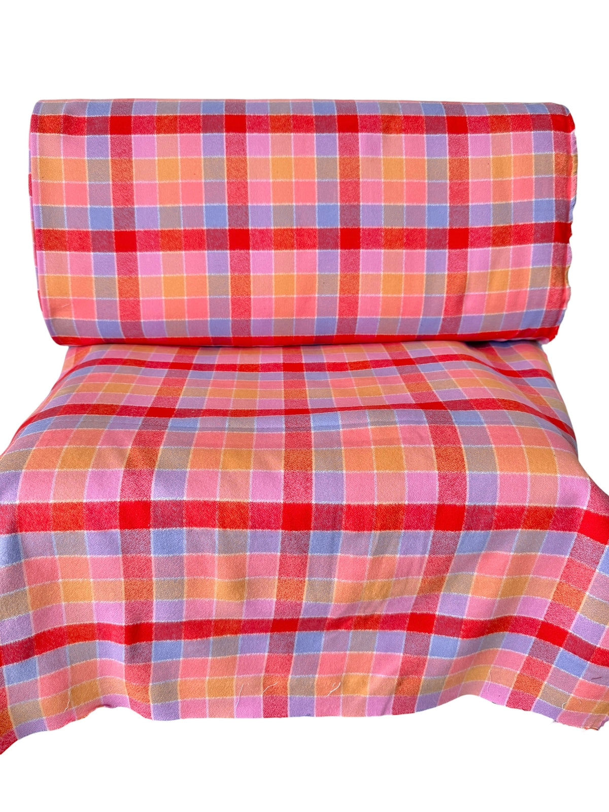 Mammoth Junior Flannel- “Punch”- Red, Purple, Yellow- Cotton- 44” Wide