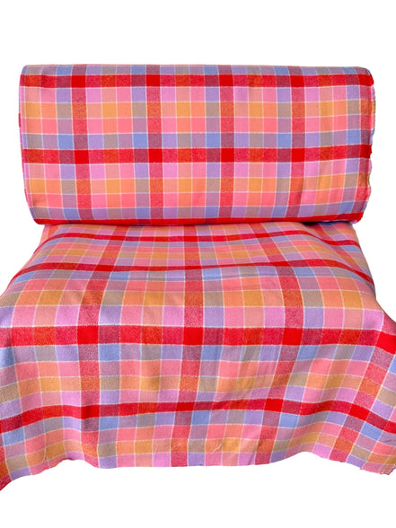 Mammoth Junior Flannel- “Punch”- Red, Purple, Yellow- Cotton- 44” Wide