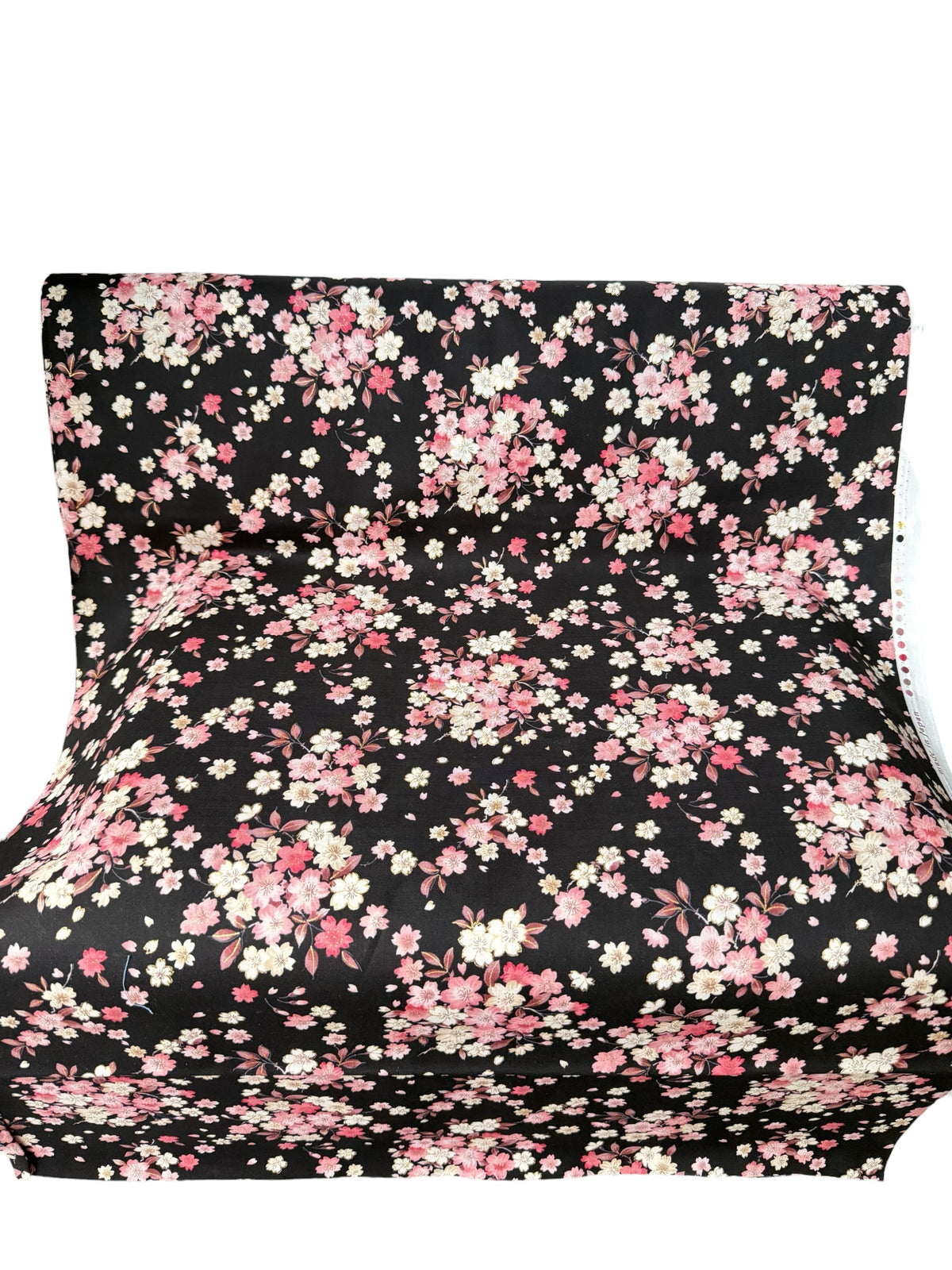 Kokka Japanese Sakura- 100% Cotton- 43” Wide- Subtle Metallic- Subtle Metallic- Pink, Black