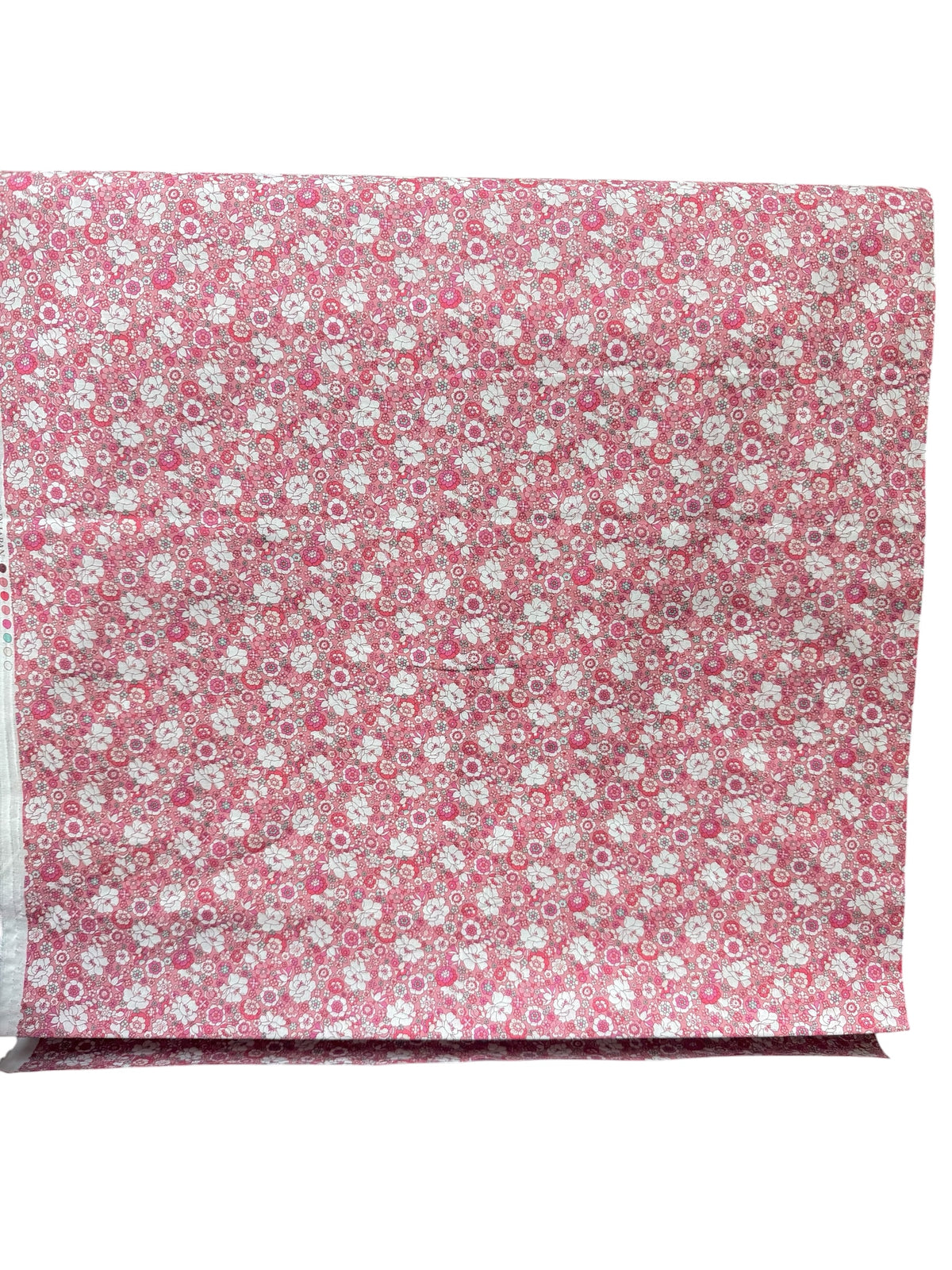 Flownny 100% Cotton Fabric - Lawn- Pink, White Floral- 43