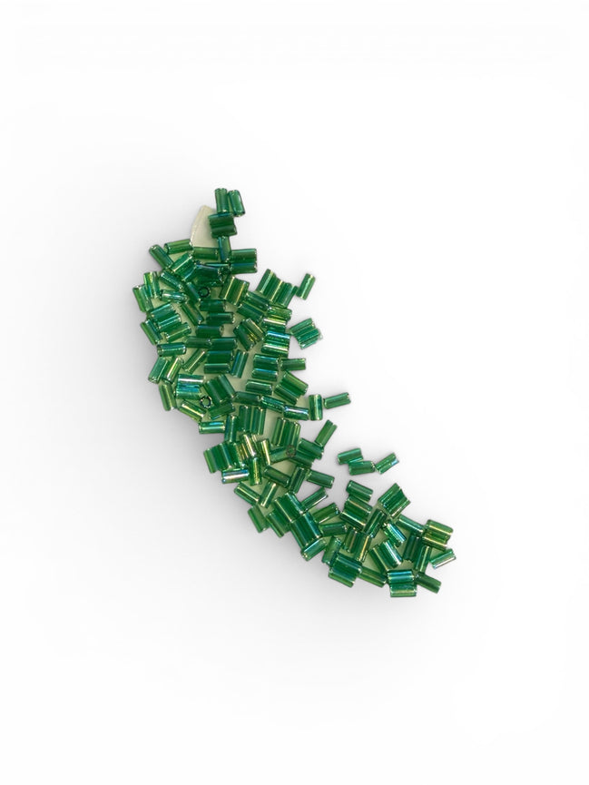 Miyuki 3MM Glass Bugle Beads- Green AB- (2055)