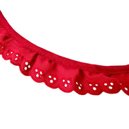 Red Cotton Ruffled Eyelet, 34MM or 1 1/3” Wide- 05270
