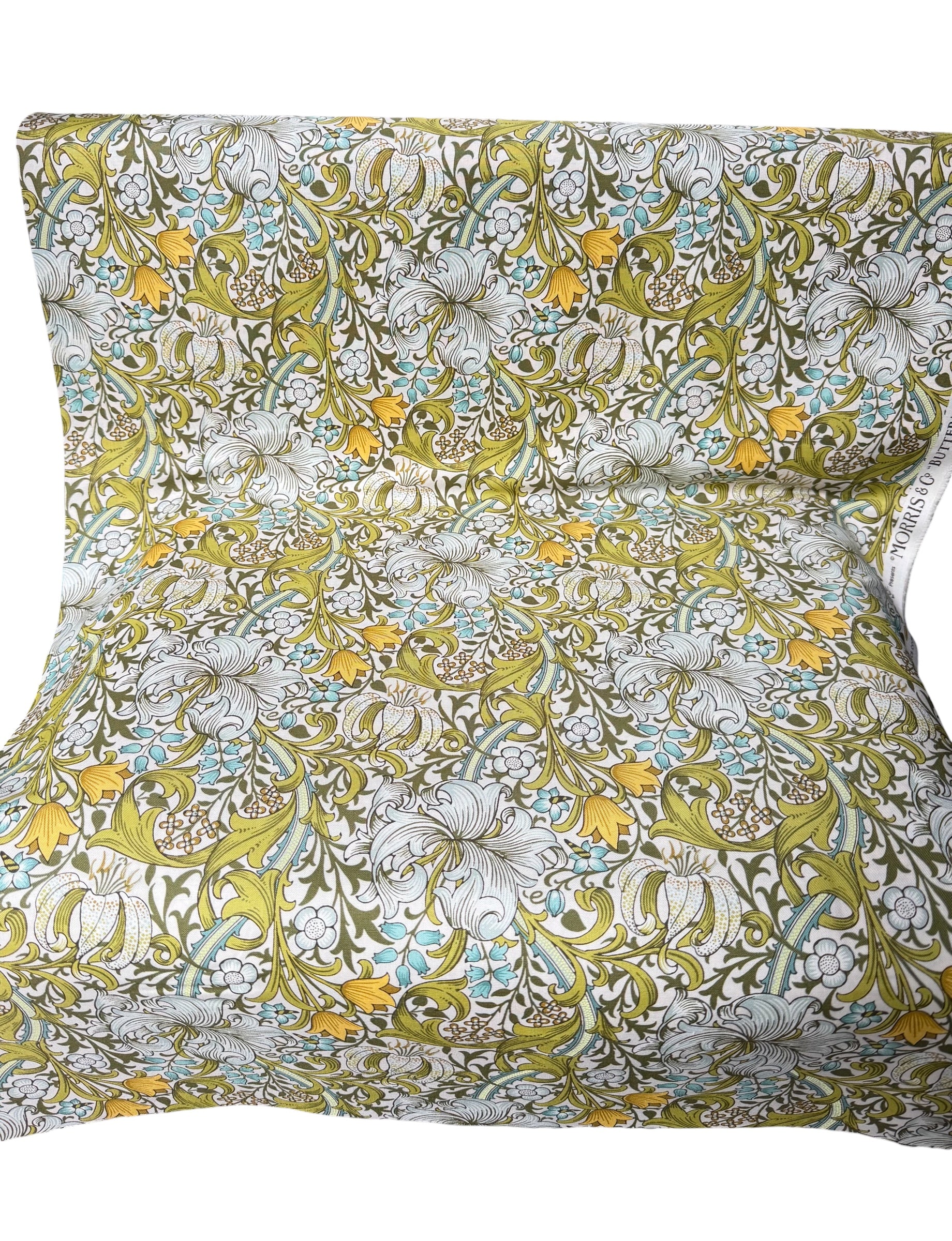 William Morris Large Florals- 44” Wide Cotton Fabric- “Golden Lily Sunshine