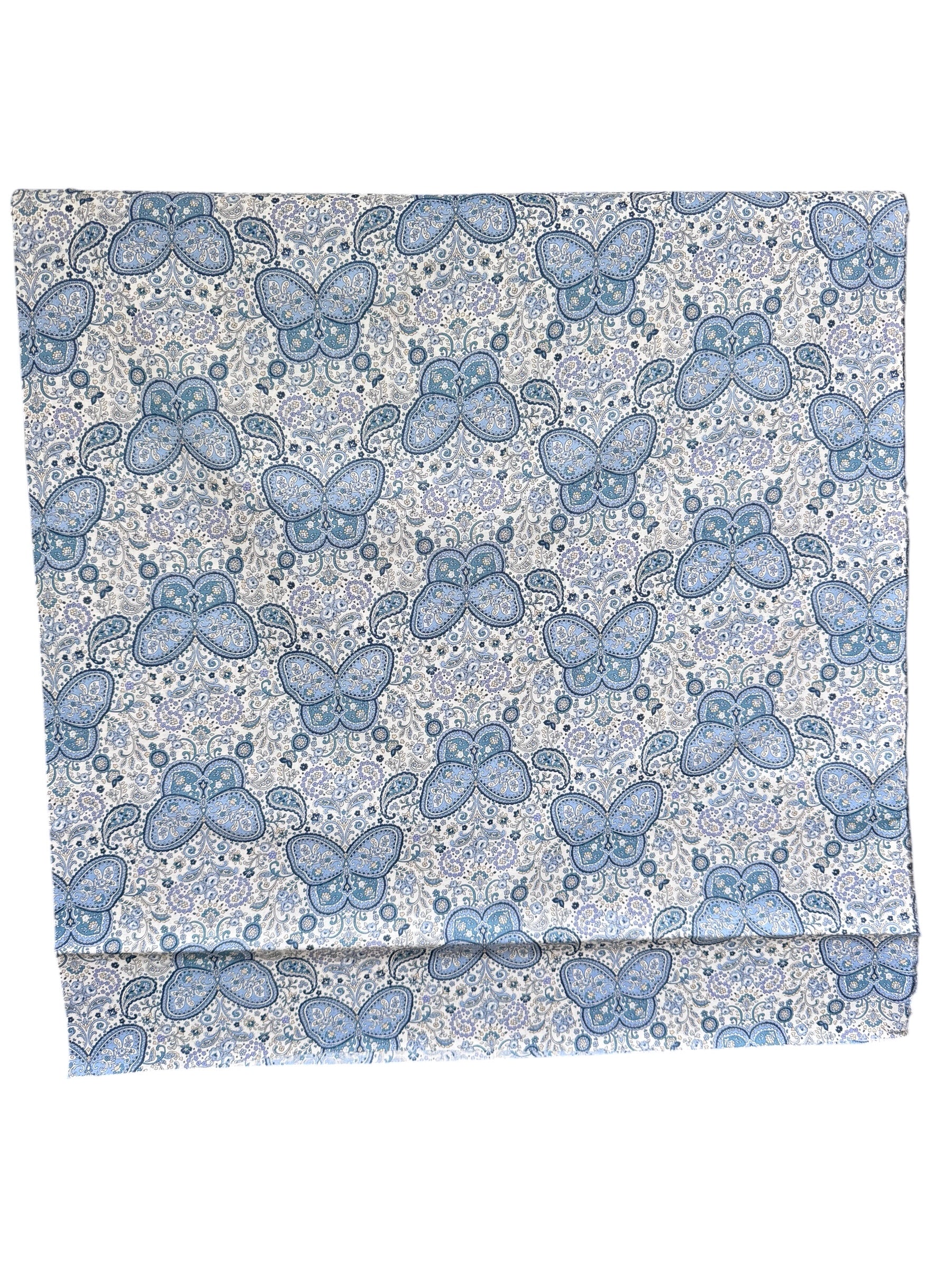 Butterflies, Paisley- Cotton Lawn 43”- KP9071-3A- Blue, White- Cosmo