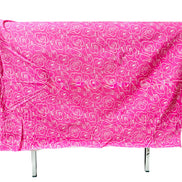 Hot Pink, White Floral Jersey KNIT Cotton Fabric- “Let’s Chalk Joyful”- 58
