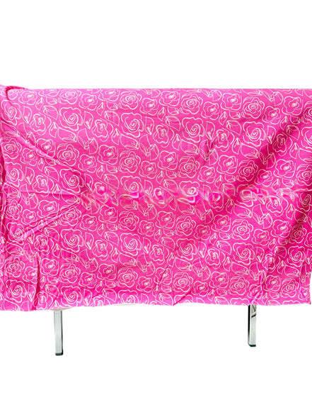 Hot Pink, White Floral Jersey KNIT Cotton Fabric- “Let’s Chalk Joyful”- 58"