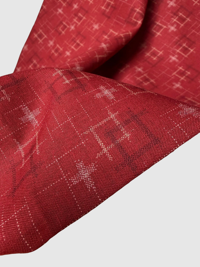 Crimson Red Cross-hatch Squares- 100% Cotton Fabric- 44” Wide- Sevenberry Kasuri