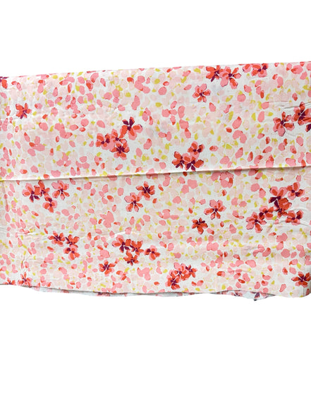 Pink, Red, Chartreuse on Cream “Jasmine Afresh" Rayon Challis Fabric- 56” Wide- Art Gallery Fabrics