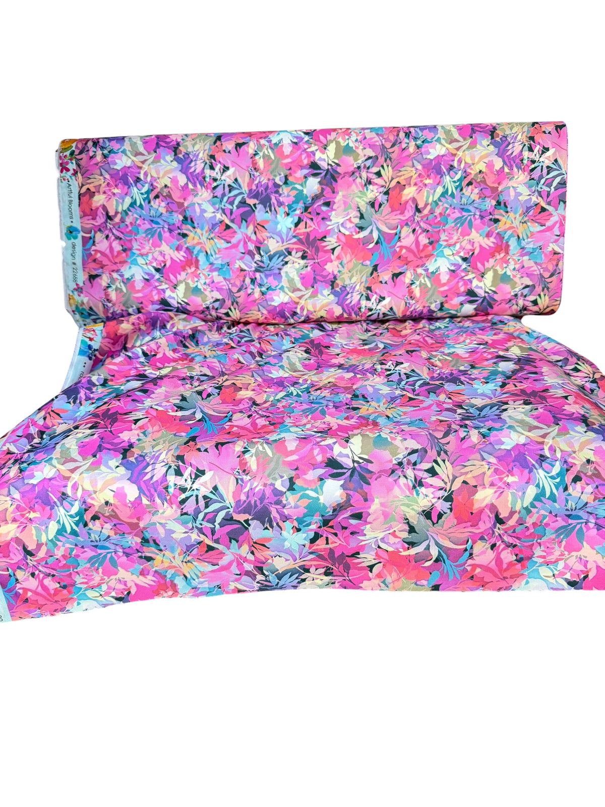 Purple, Blue, Pink Botanical Cotton Fabric- 44” Wide- “DAHLIA