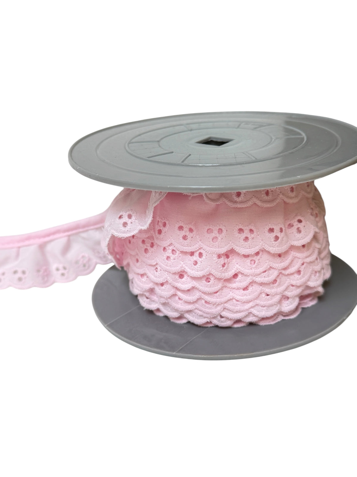 Pink Cotton Ruffled Eyelet, 34MM or 1 1/3” Wide- 05270