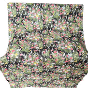 Yellow, Pink on Black- Cotton Lawn- 42” Wide- Floral Print- Kokka