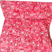 Batiks Poppy Seeds Peppermint Twist- Red, White Floral Cotton Fabric- 44