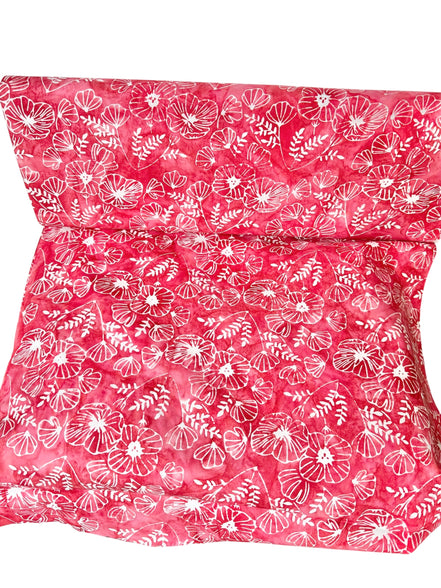 Batiks Poppy Seeds Peppermint Twist- Red, White Floral Cotton Fabric- 44"