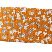 Leo & Savannah- Toss Orange- Safari Animals- Cotton Fabric- 44