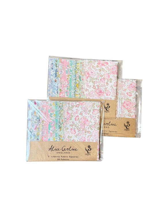 Alice Caroline- 20 Pcs Liberty Tana Lawn Mixed Colours 5″ Charm Squares