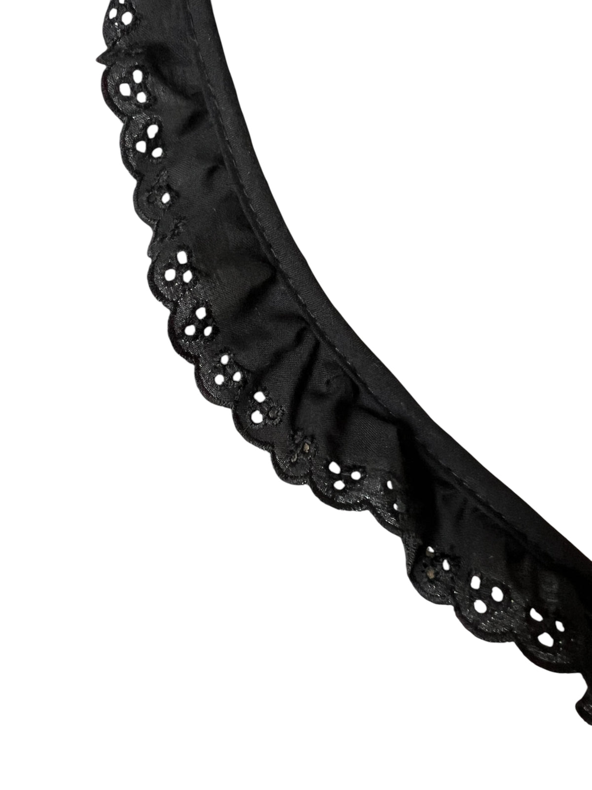 Black Cotton Ruffled Eyelet, 34MM or 1 1/3” Wide- 05270