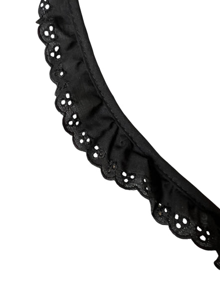 Black Cotton Ruffled Eyelet, 34MM or 1 1/3” Wide- 05270