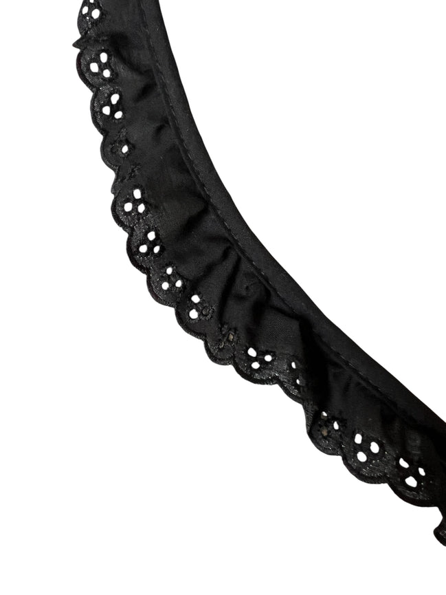 Black Cotton Ruffled Eyelet, 34MM or 1 1/3” Wide- 05270