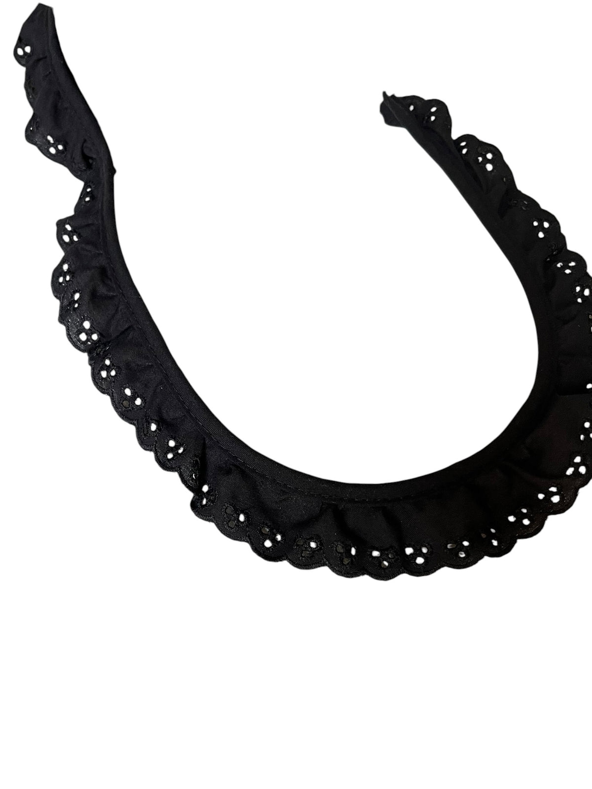 Black Cotton Ruffled Eyelet, 34MM or 1 1/3” Wide- 05270