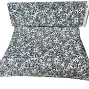 Flownny Cotton Fabric- Lawn KOKNFA- 1010 15 A- Dark Navy, White- 42