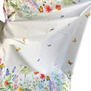 Sunlit Sonnet Butterfly Garden- Double Border- Cream- Cotton Fabric- 44