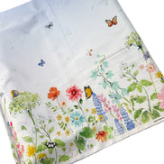 Sunlit Sonnet Butterfly Garden- Double Border- Cream- Cotton Fabric- 44