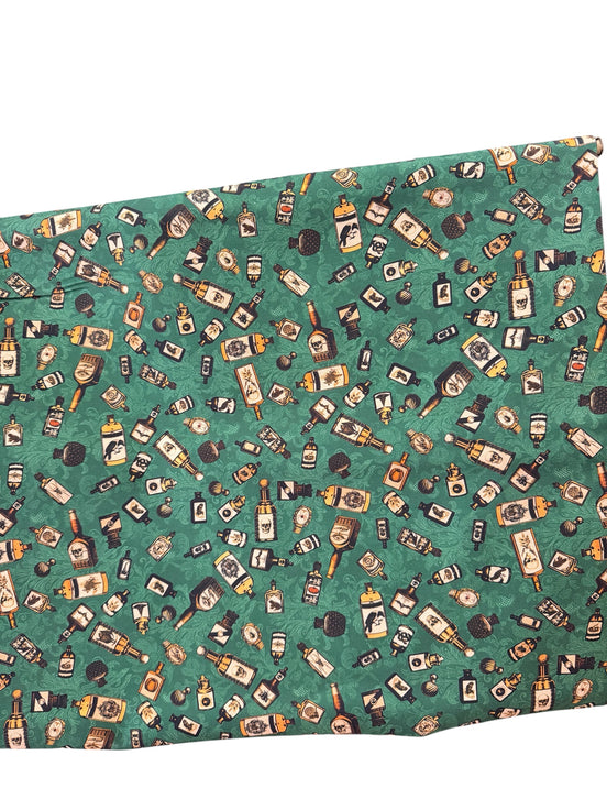 Poison Bottles, Skulls- “Dreadful Delights Balsam"- Green- 44” Wide- Cotton Fabric- Halloween