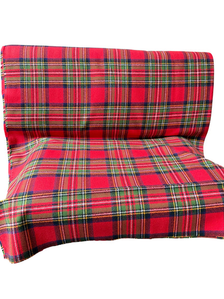 Mammoth Flannel “Red” Green Plaid- Cotton Fabric- 44"