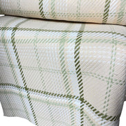 Olive Green, White, Ecru Cotton Woven Plaid- 44” Wide- Heavy for Blankets, Pillows, Wraps- “Straw