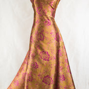 Gold and Fuchsia Floral Brocade- 59