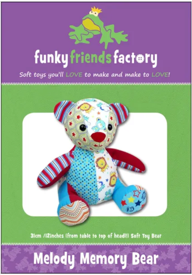 Melody Memory Bear Paper Pattern By Funky Friends Factory- Making Stuffed Toy Bear